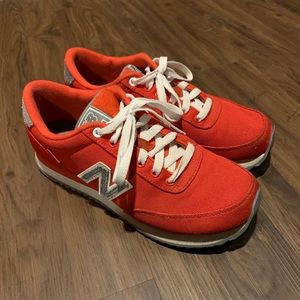 Red New Balance 501s